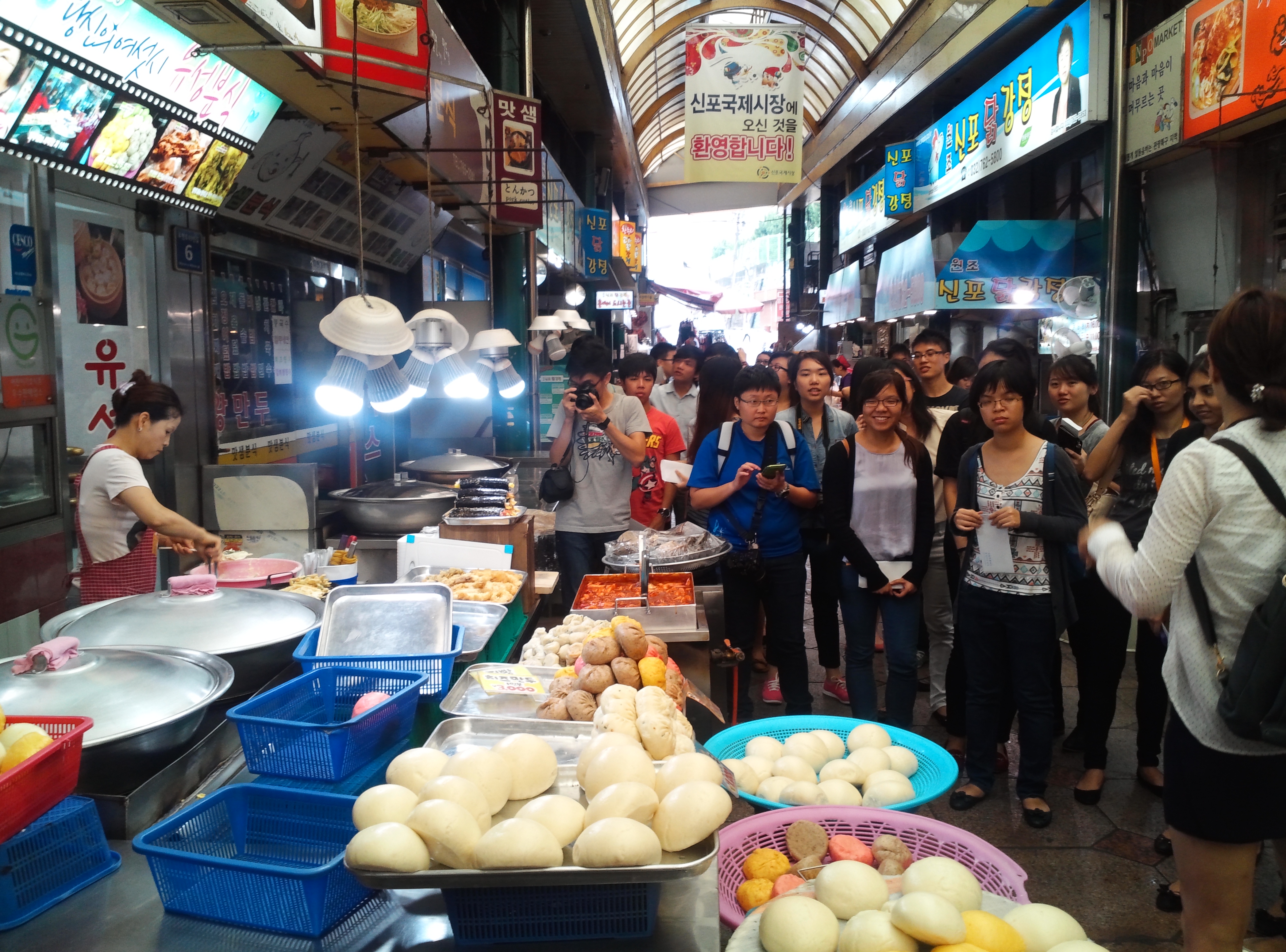 Delicious street food at traditional market